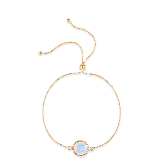 Bransoletka srebrna pozłacana z tęczowym kamieniem księżycowym klasy AA