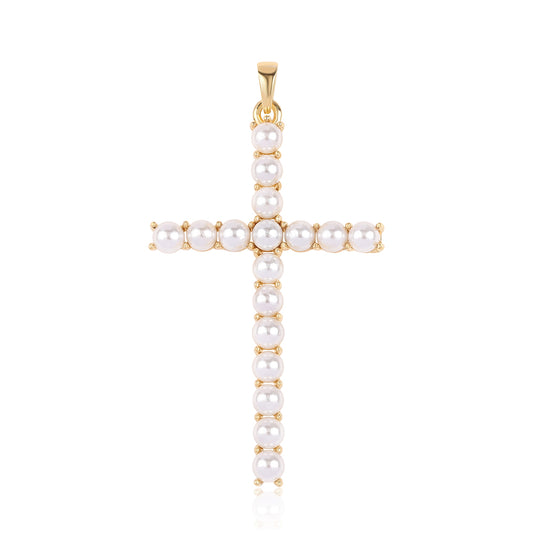 Zawieszka srebrna pozłacana z białą perłą słodkowodną