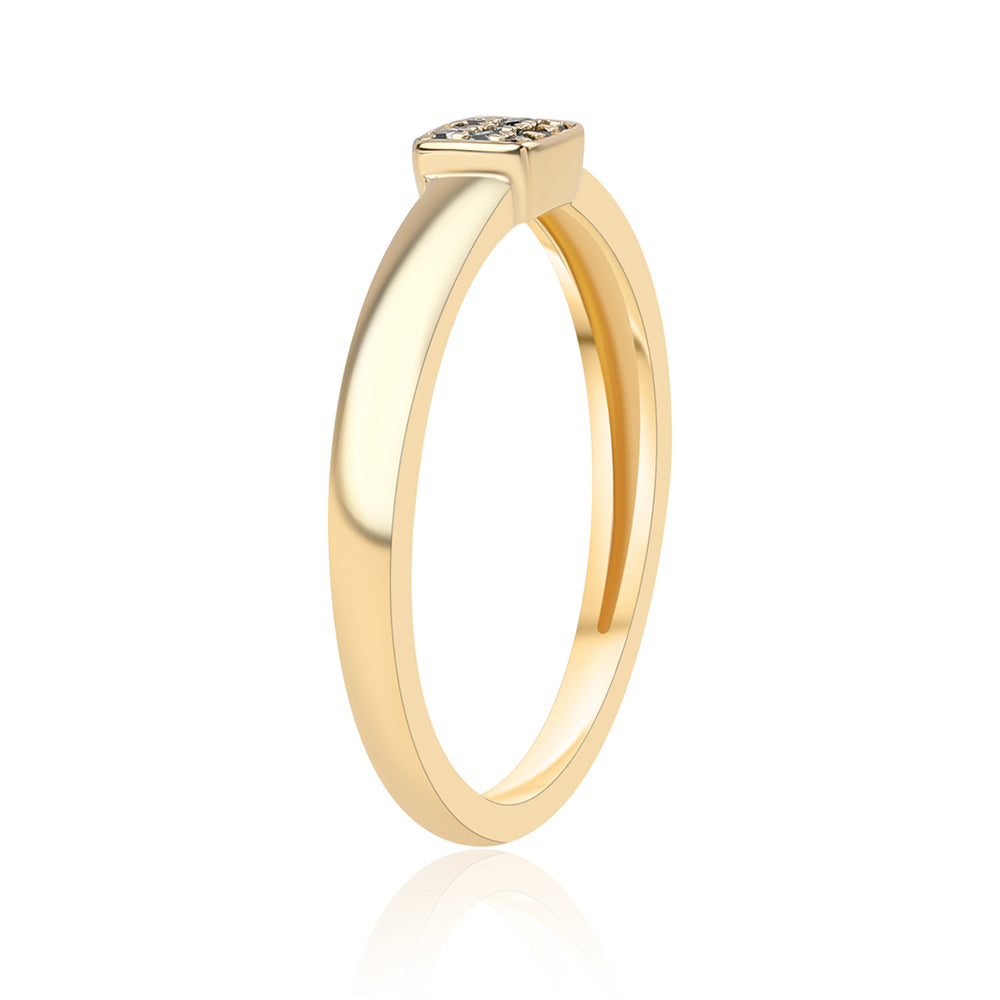 Pierścionek srebrny pozłacany z niebieskim diamentem