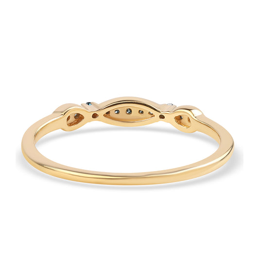 Pierścionek srebrny pozłacany z niebieskim diamentem