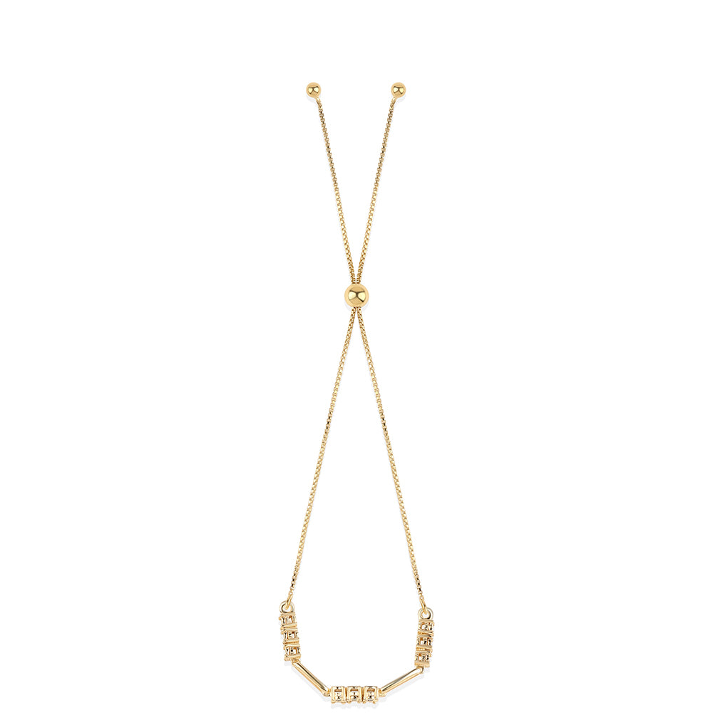 Bransoletka srebrna pozłacana z niebieskim diamentem