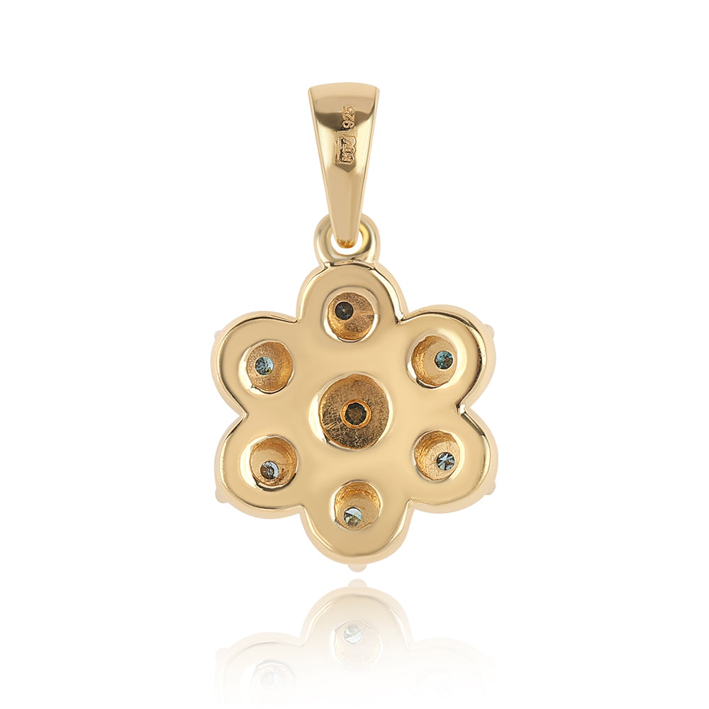 Zawieszka srebrna pozłacana z niebieskim diamentem