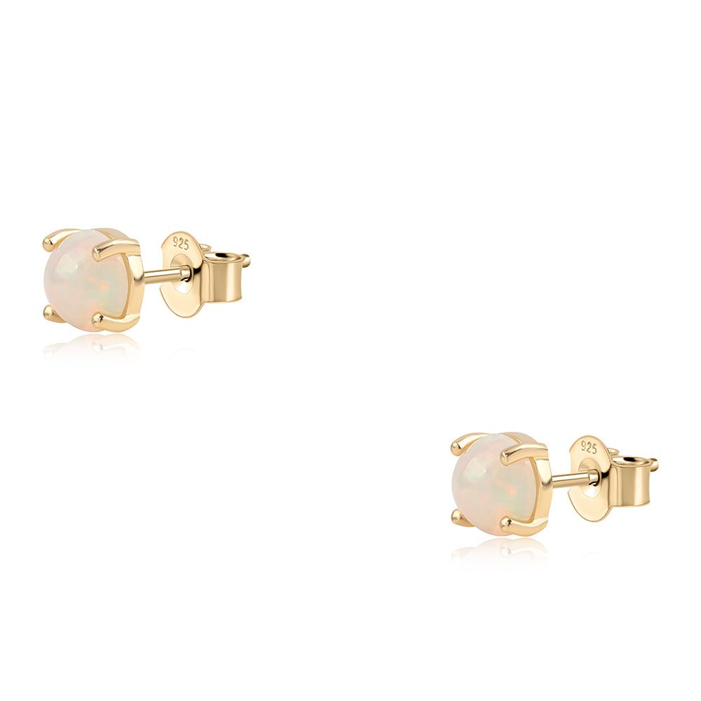 Kolczyki srebrne pozłacane z opalem etiopskim