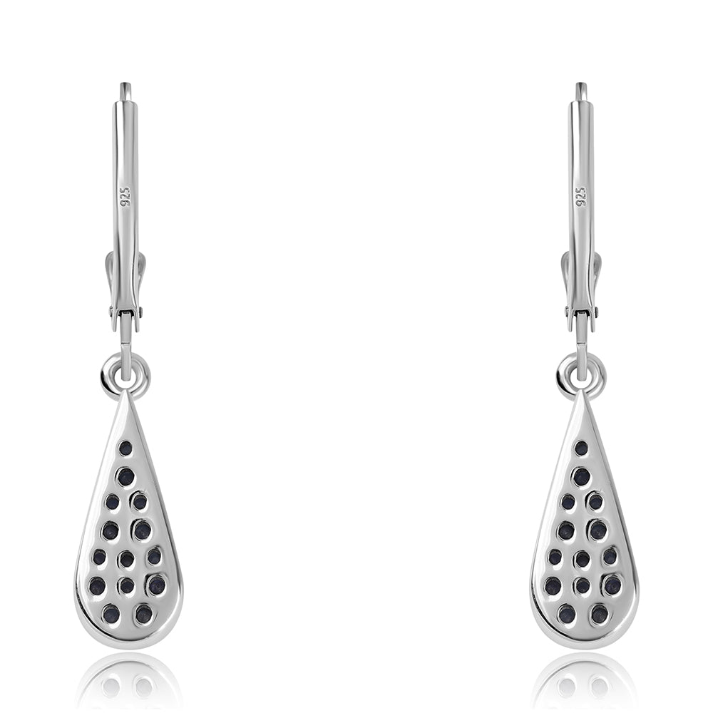 Kolczyki ze srebra próbe 925 z australijskim niebieskim szafirem