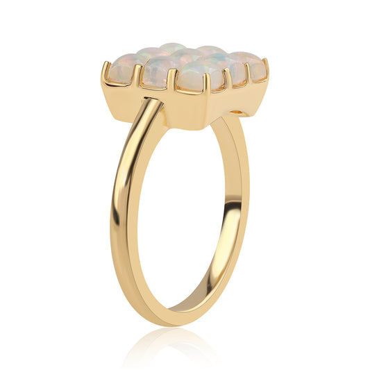 Pierścionek srebrny pozłacany z opalem etiopskim