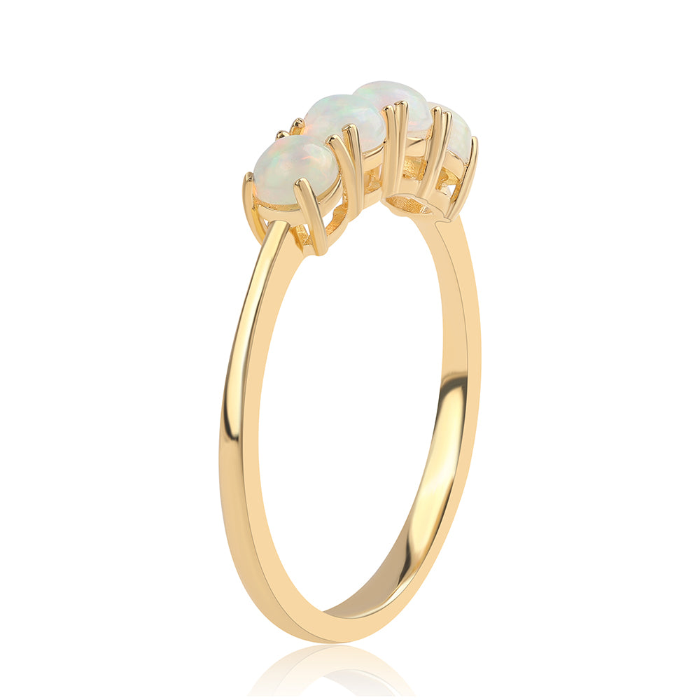 Pierścionek srebrny pozłacany z opalem etiopskim