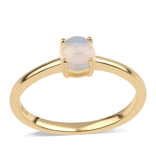 Pierścionek srebrny pozłacany z opalem etiopskim