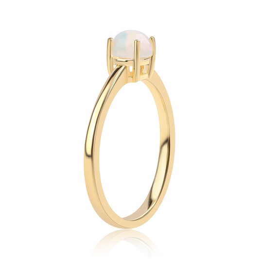 Pierścionek srebrny pozłacany z opalem etiopskim