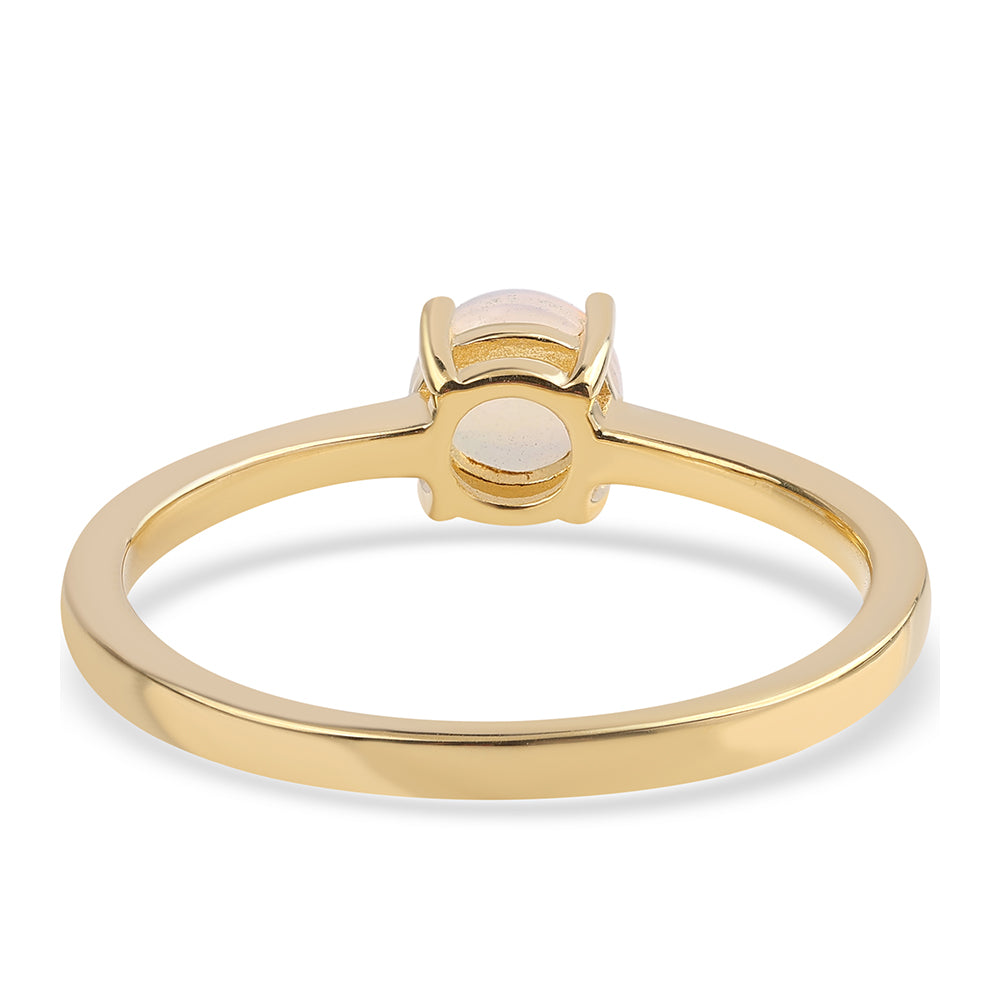 Pierścionek srebrny pozłacany z opalem etiopskim