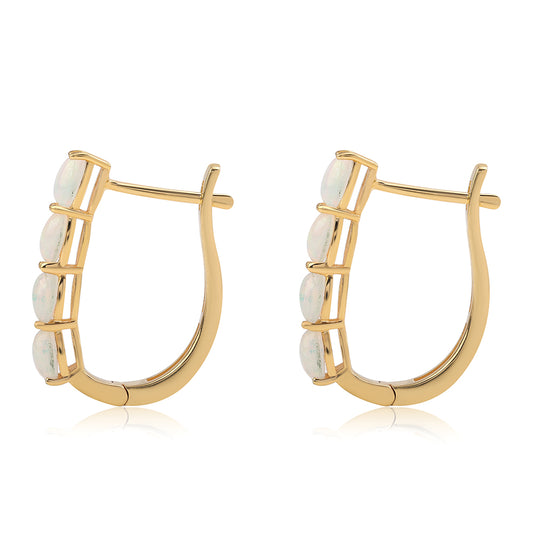 Kolczyki srebrne pozłacane z opalem etiopskim