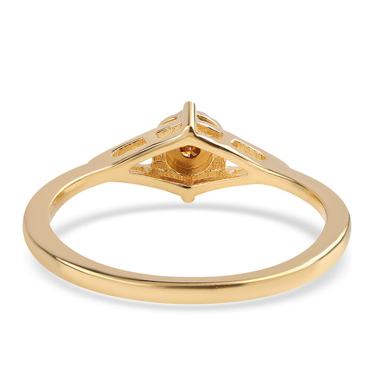 Pierścionek srebrny pozłacany z czerwonym diamentem