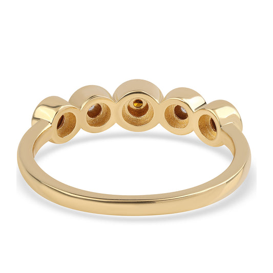 Pierścionek srebrny pozłacany z czerwonym diamentem i białym diamentem