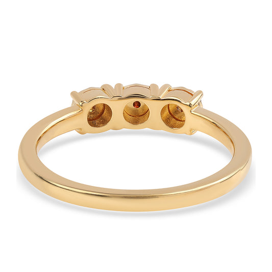 Pierścionek srebrny pozłacany z czerwonym diamentem