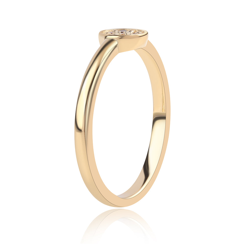 Pierścionek srebrny pozłacany z czerwonym diamentem