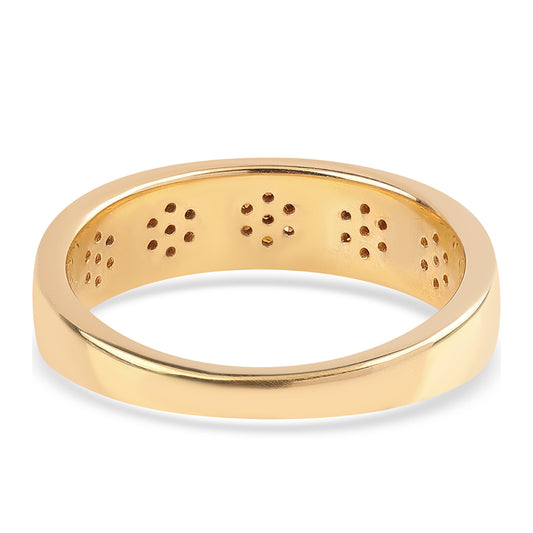 Pierścionek srebrny pozłacany z czerwonym diamentem