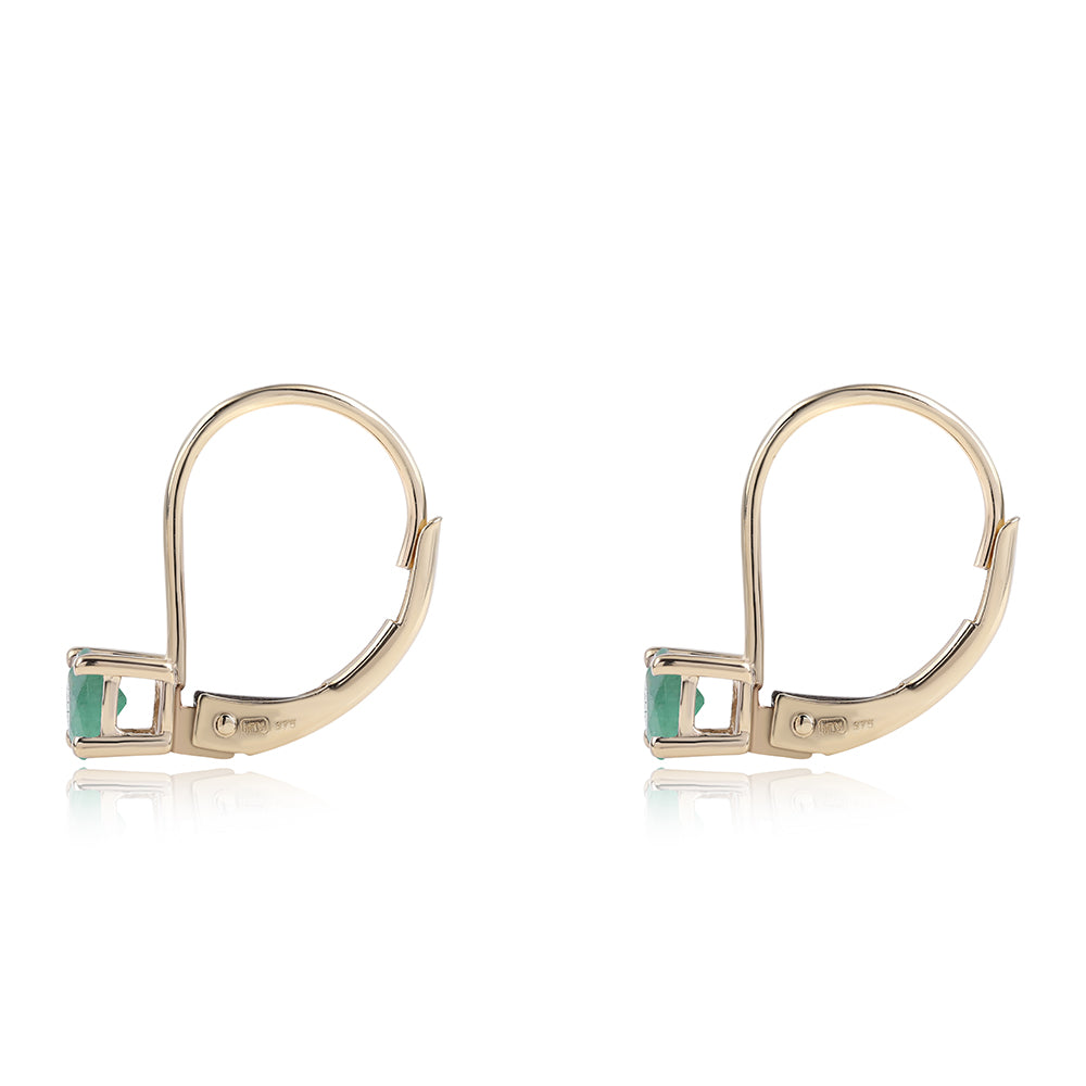 Kolczyki z 9K złota z brazylijskim szmaragdem