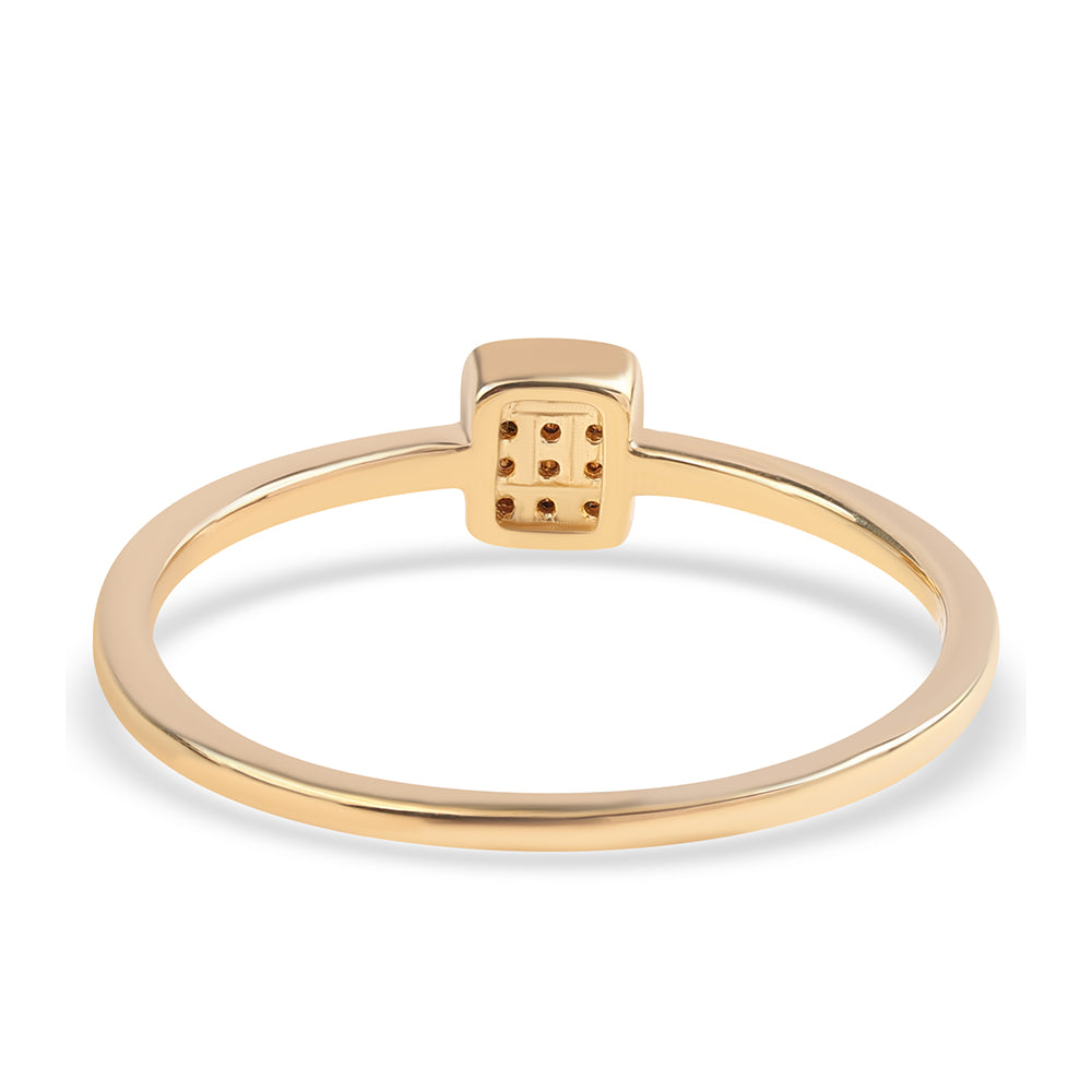 Pierścionek srebrny pozłacany z czarnym diamentem