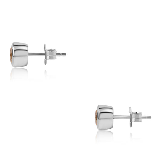 Kolczyki ze srebra próbe 925 z brazylijskim cytrynem klasy AA