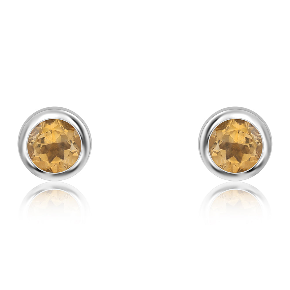 Kolczyki ze srebra próbe 925 z brazylijskim cytrynem klasy AA