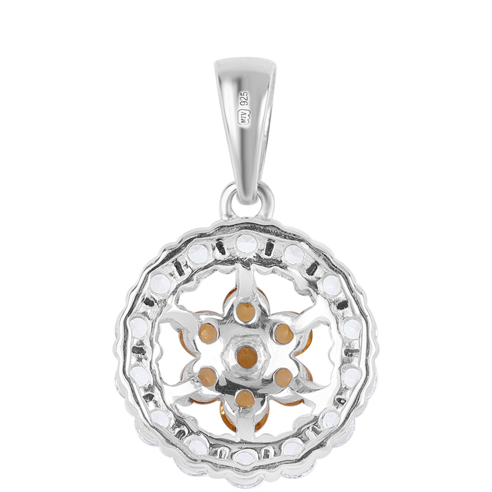 Zawieszka ze srebra próba 925 z brazylijskim cytrynem klasy AA i białym topazem