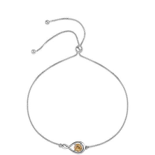 Bransoletka ze srebra próba 925 z brazylijskim cytrynem klasy AA