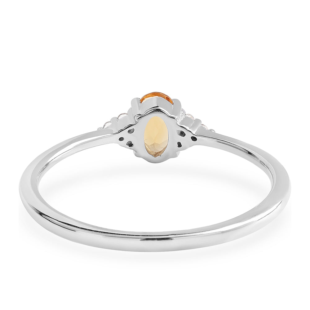 Pierścionek ze srebra próby 925 z brazylijskim cytrynem klasy AA i białym topazem