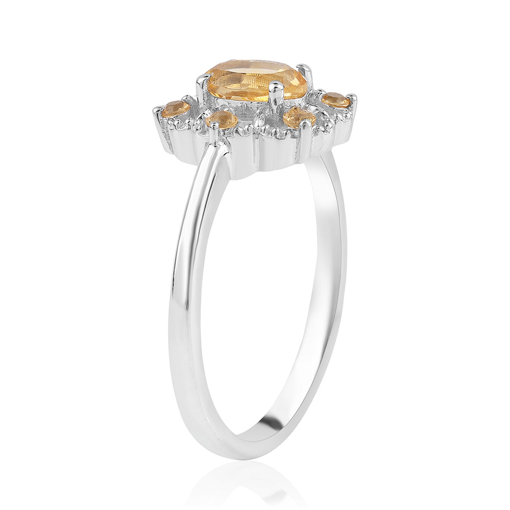 Pierścionek ze srebra próby 925 z brazylijskim cytrynem klasy AA