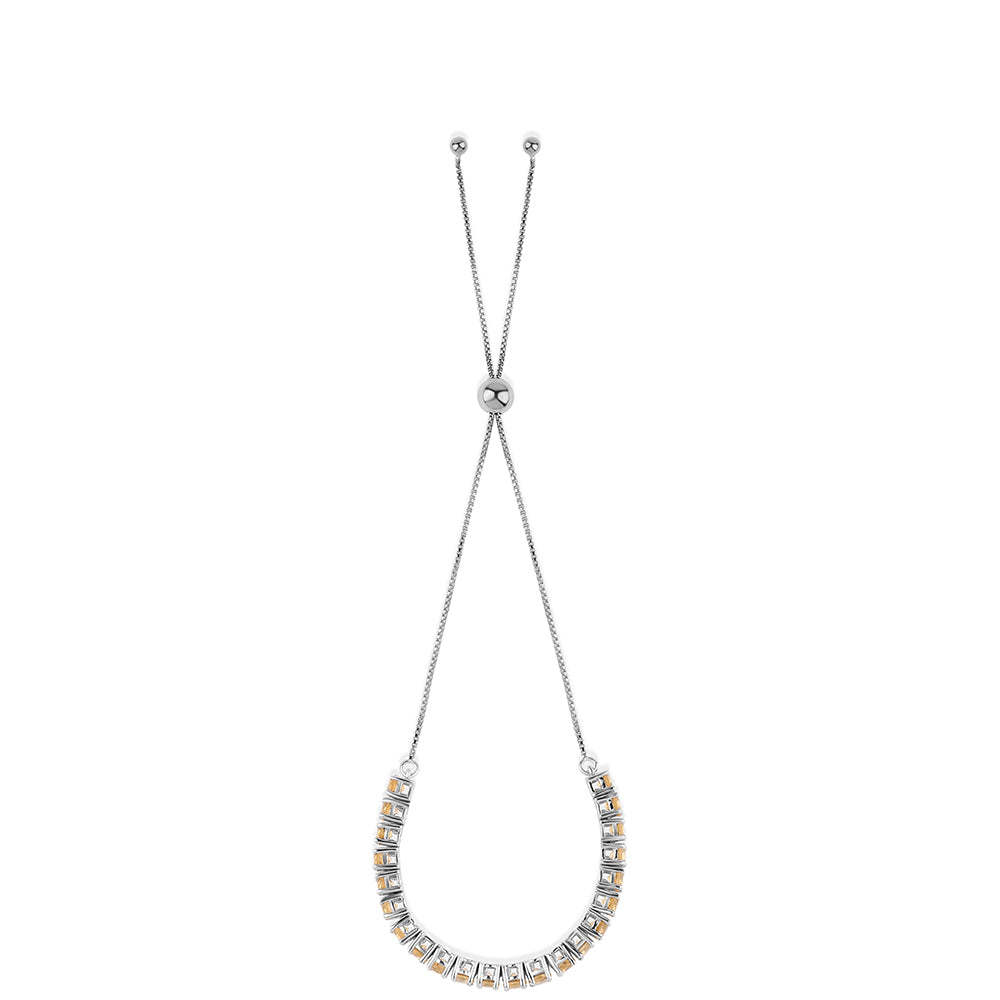 Bransoletka ze srebra próba 925 z brazylijskim cytrynem klasy AA