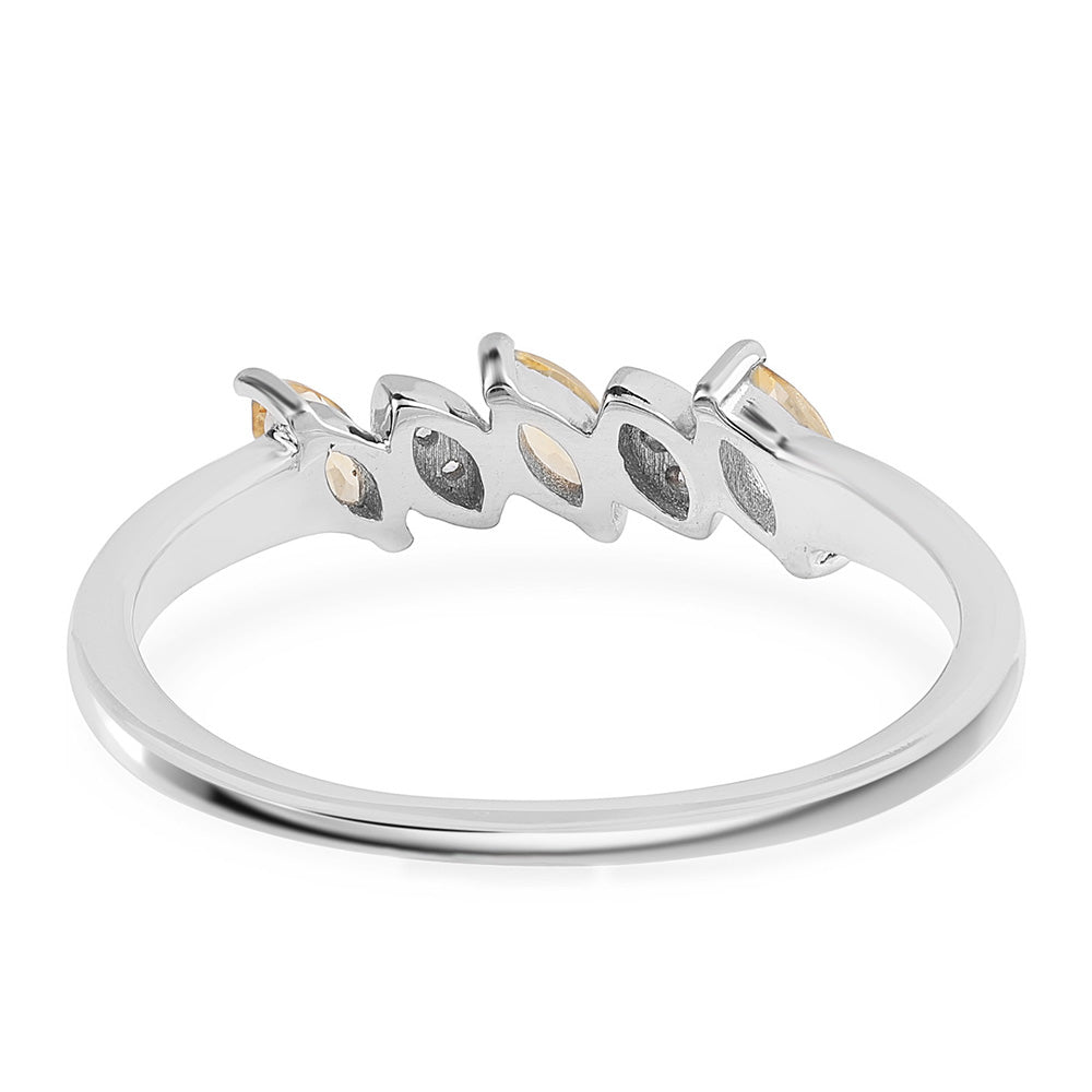 Pierścionek ze srebra próby 925 z brazylijskim cytrynem klasy AA i białym topazem