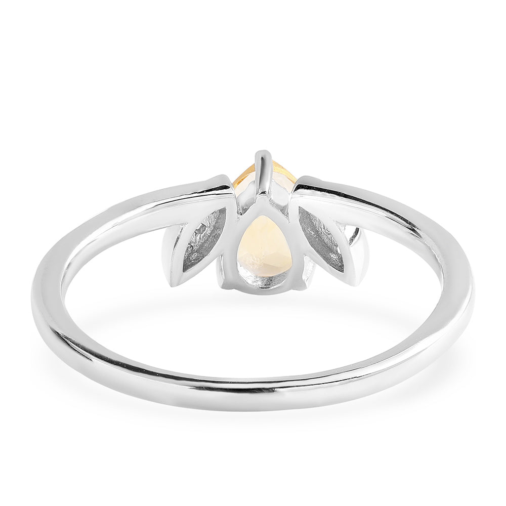 Pierścionek ze srebra próby 925 z brazylijskim cytrynem klasy AA i białym topazem