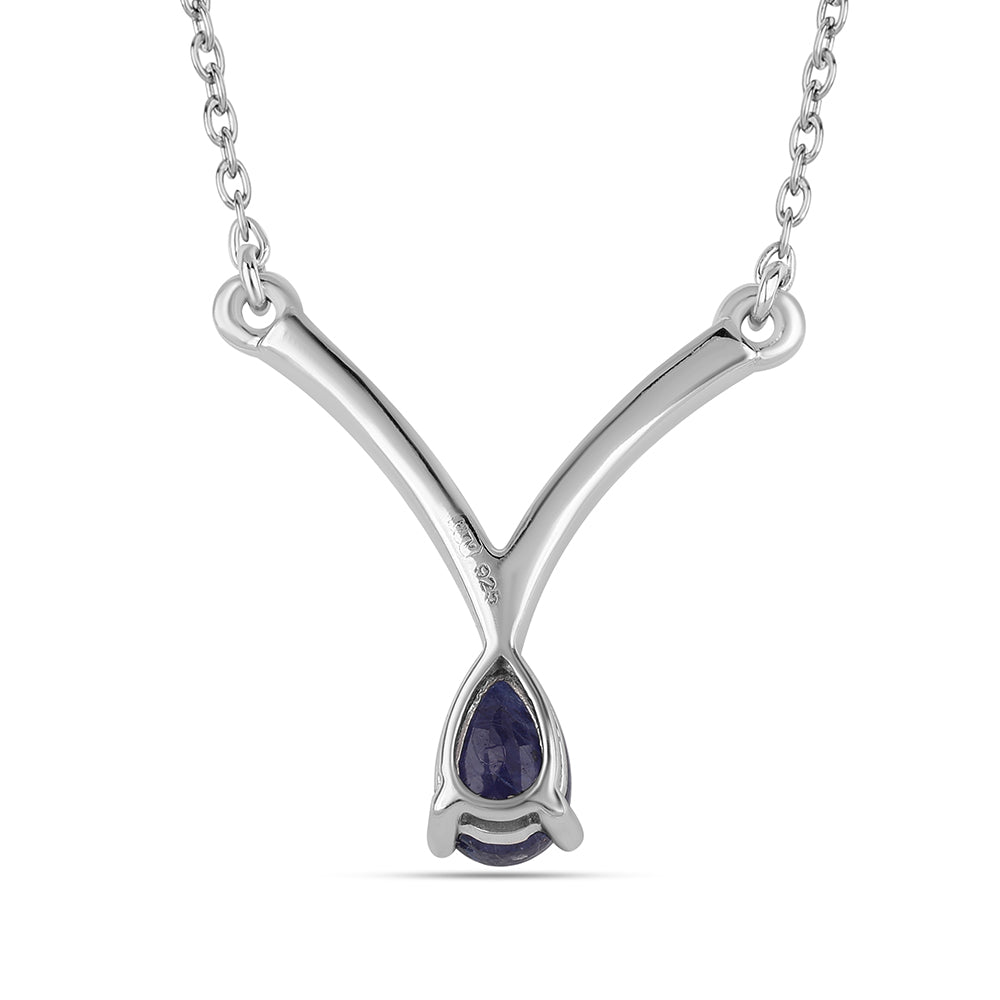 Naszyjnik ze srebra próby 925 z australijskim niebieskim szafirem i białym topazem