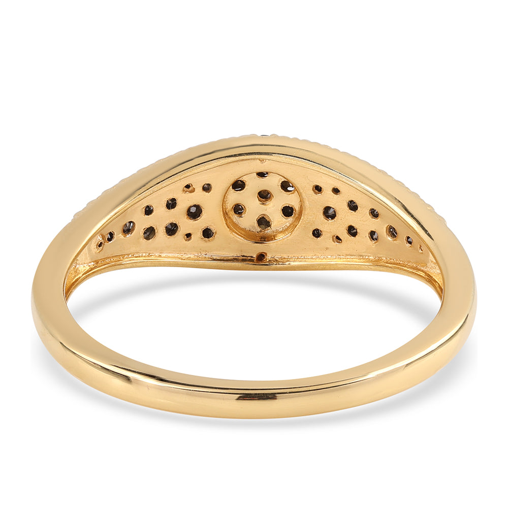 Pierścionek srebrny pozłacany z czarnym diamentem