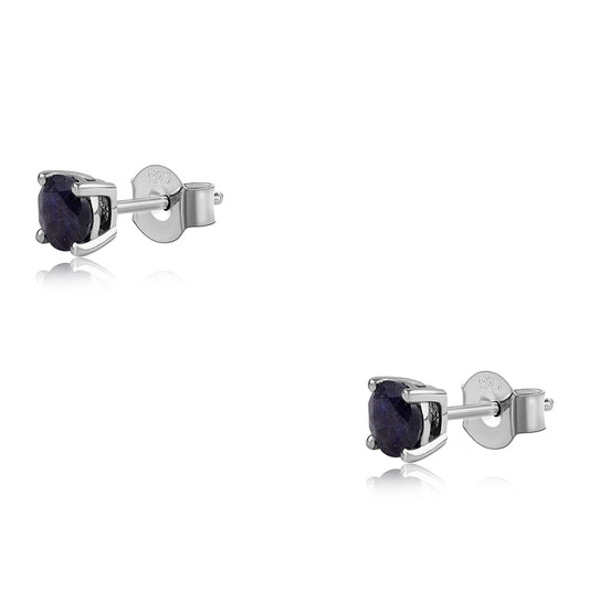 Kolczyki ze srebra próbe 925 z australijskim niebieskim szafirem