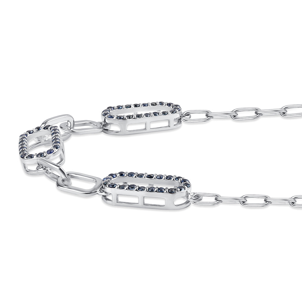 Naszyjnik ze srebra próby 925 z australijskim niebieskim szafirem