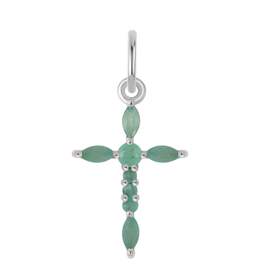 Zawieszka ze srebra próba 925 z brazylijskim szmaragdem