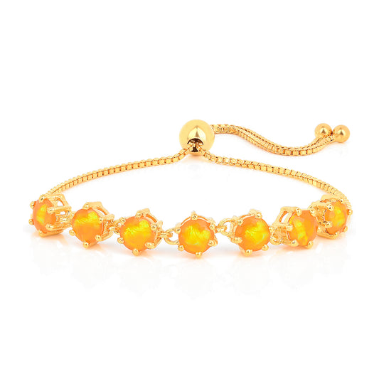 Bransoletka srebrna pozłacana z ognistym opalem