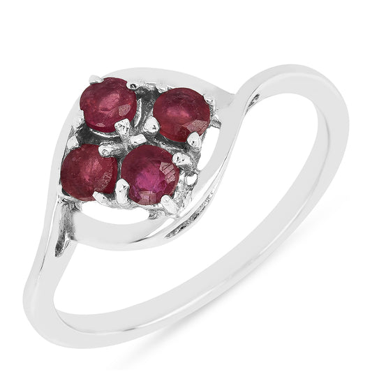 Pierścionek ze srebra próby 925 z tajskim rubinem