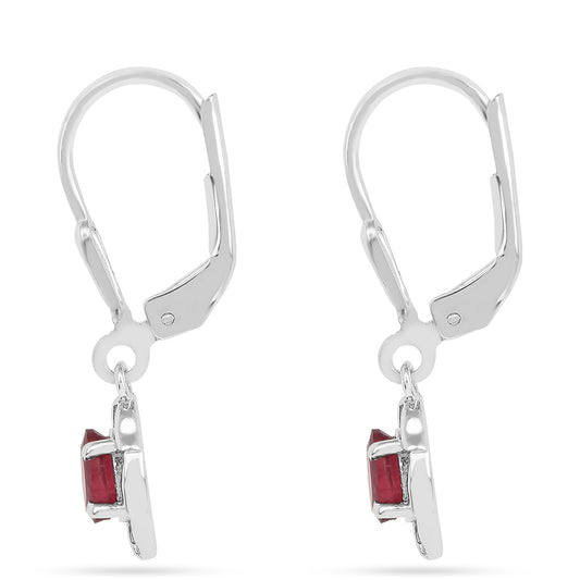 Kolczyki ze srebra próbe 925 z tajskim rubinem