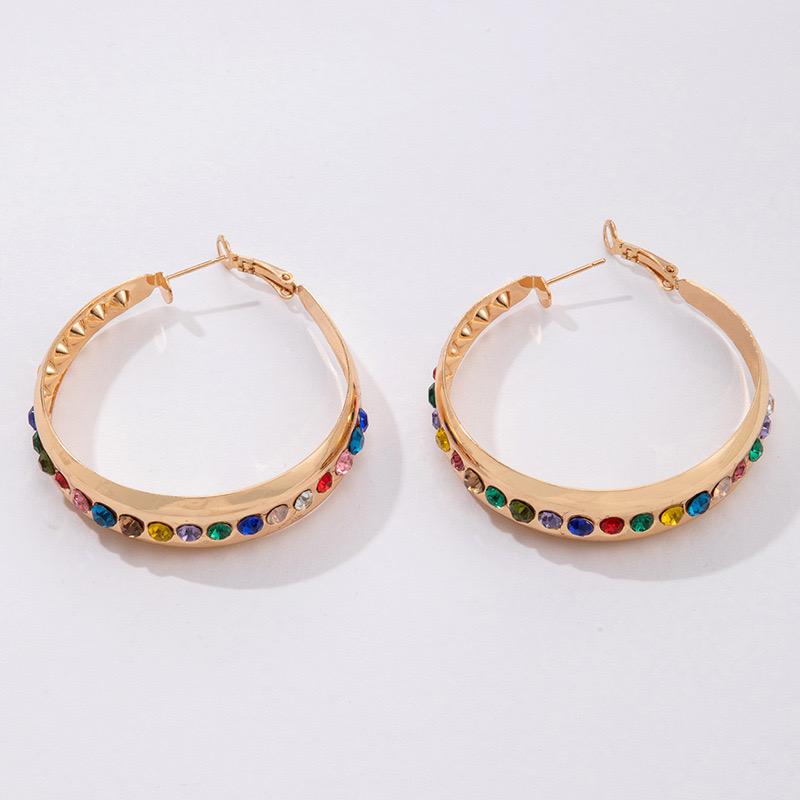 Kolczyki pozłacane z czerwonym kryształem emporia® i niebieskim kryształem emporia®