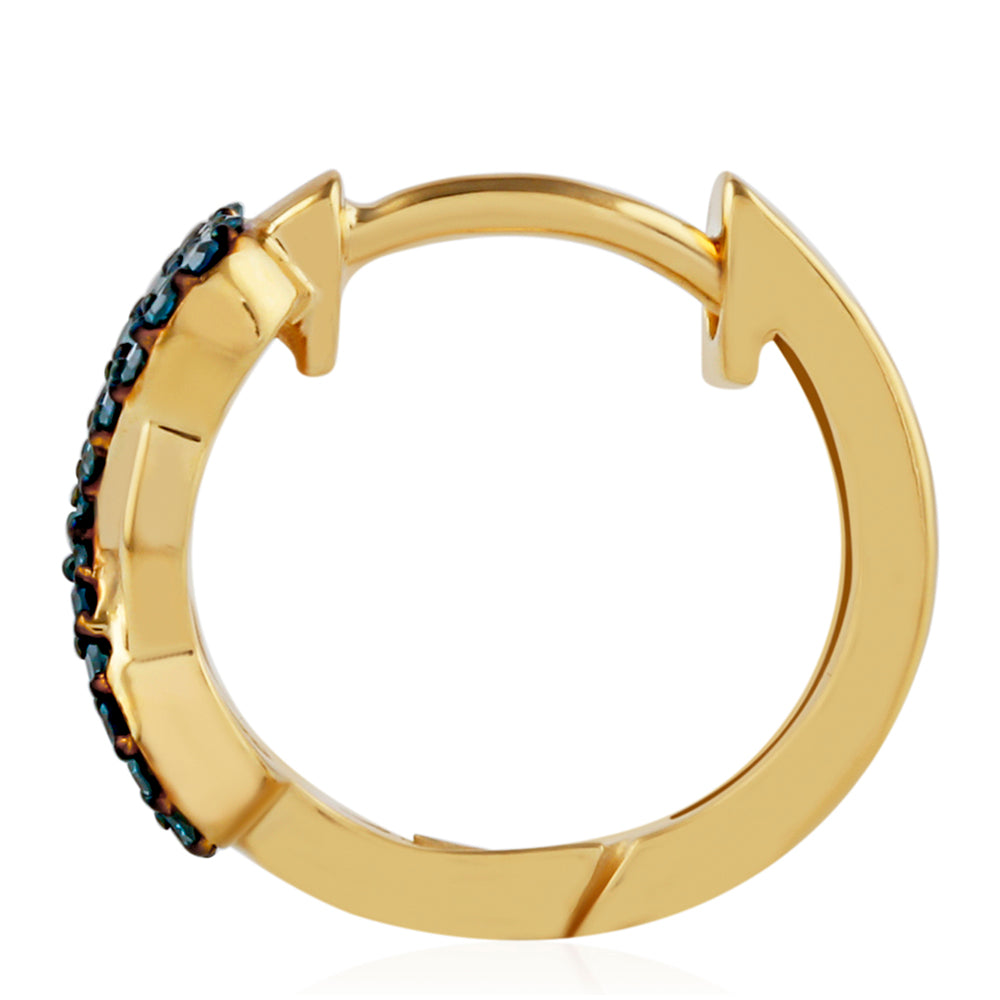 Kolczyki srebrne pozłacane z niebieskim diamentem