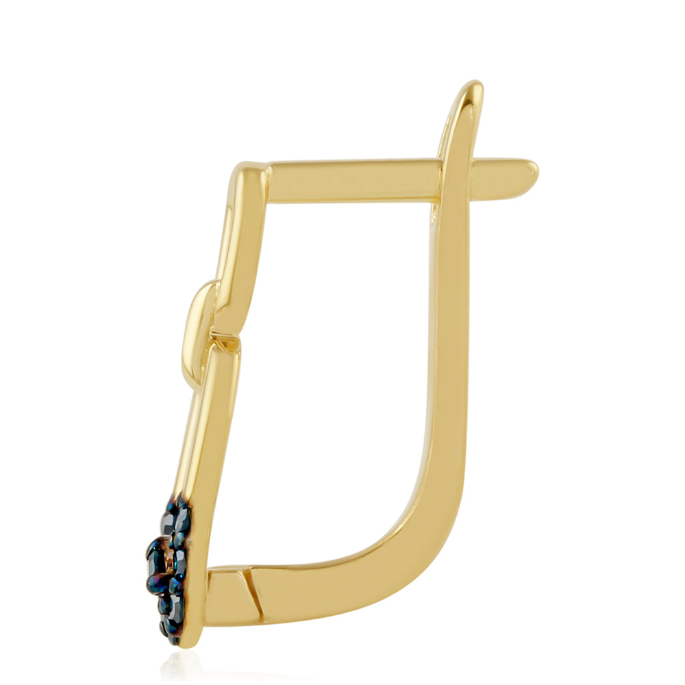 Kolczyki srebrne pozłacane z niebieskim diamentem