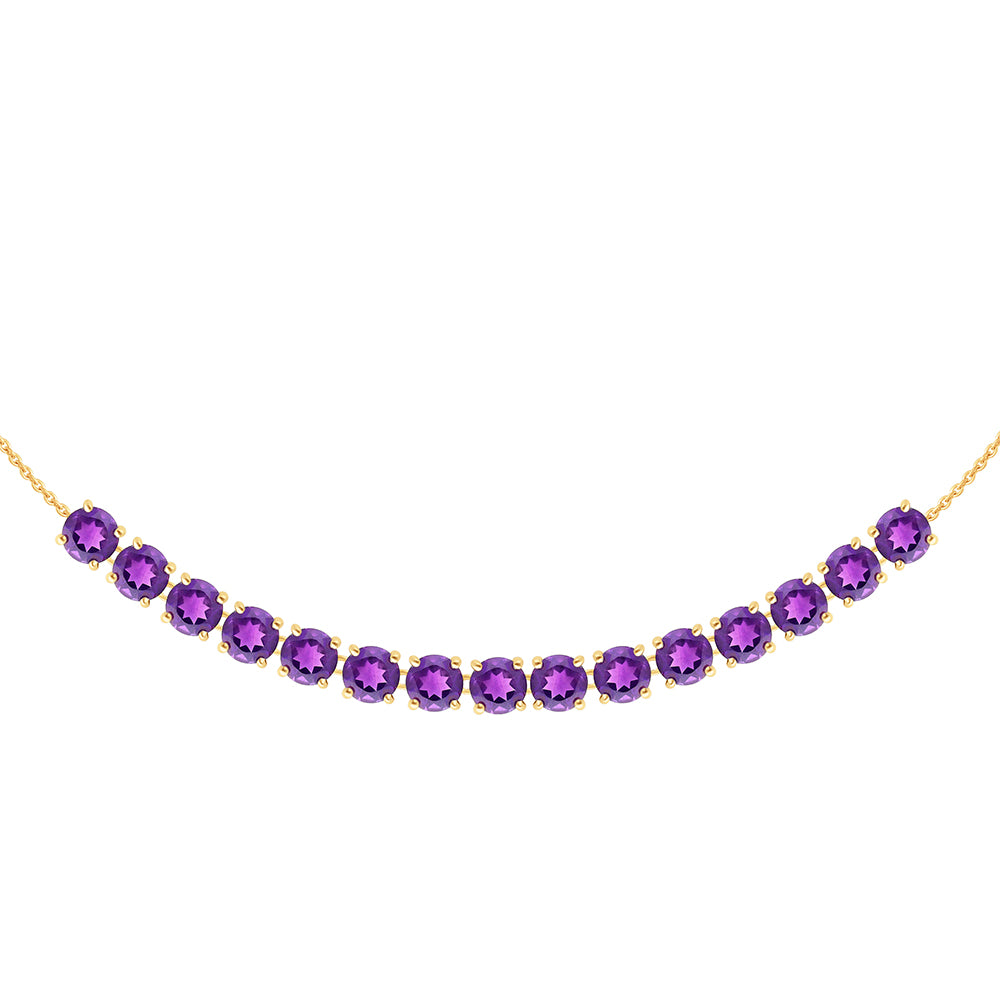 Naszyjnik srebrny pozłacany z marokańskim ametystem