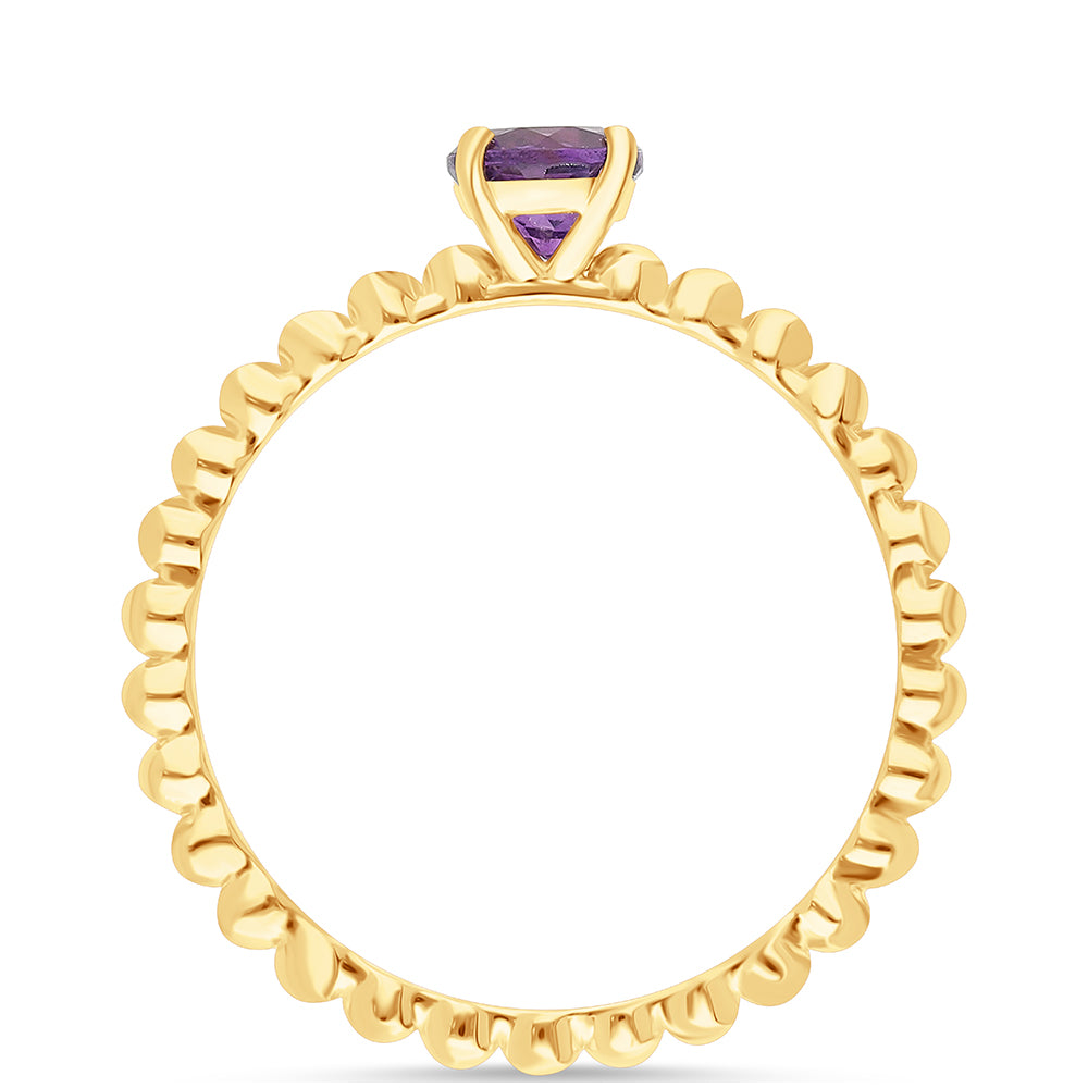 Pierścionek srebrny pozłacany z marokańskim ametystem