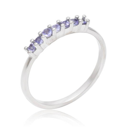 Pierścionek ze srebra próby 925 z tanzanitem klasy AAA