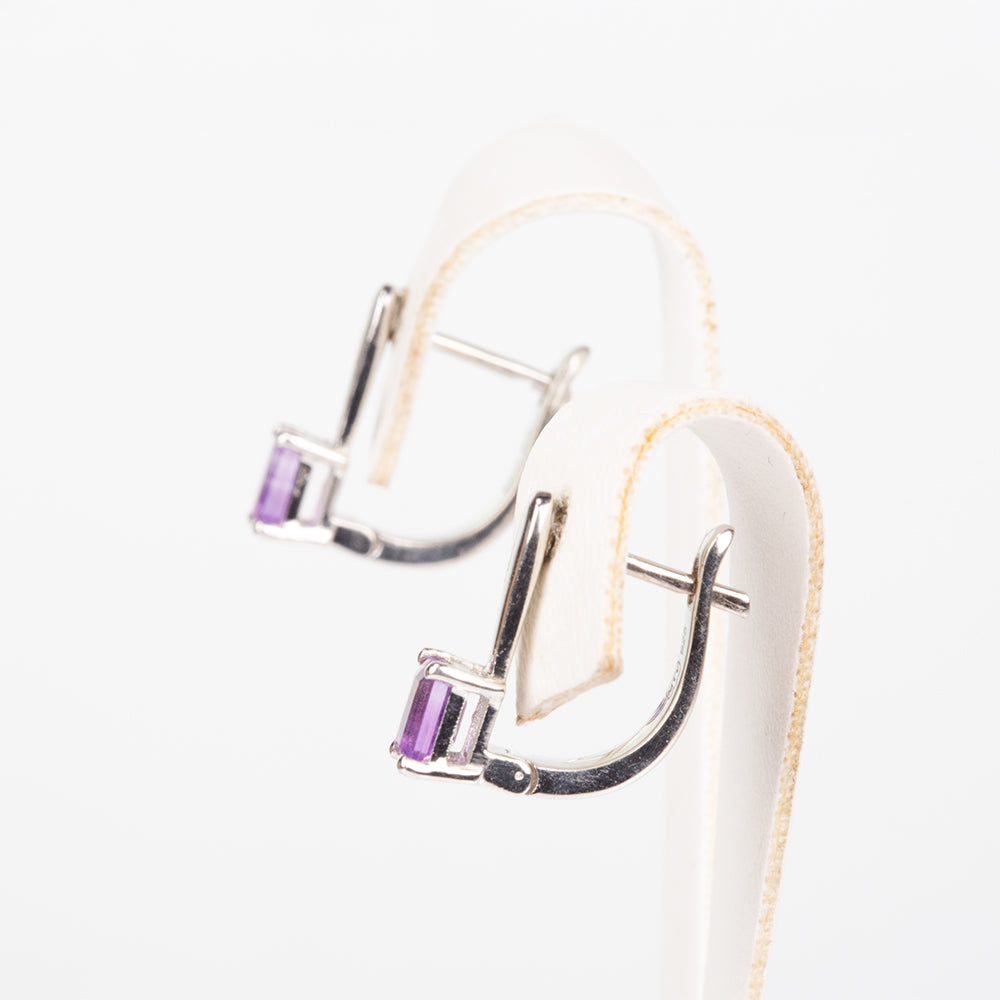 Kolczyki ze srebra próbe 925 z brazylijskim ametystem