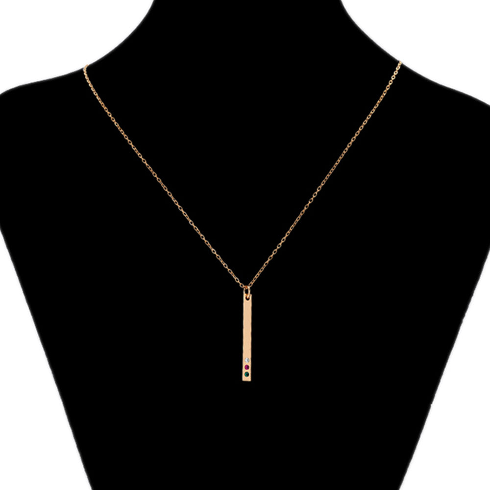 Naszyjnik pozłacany z czerwonym kryształem emporia® i zielonym kryształem emporia® ( Naszyjnik+Zawieszka )