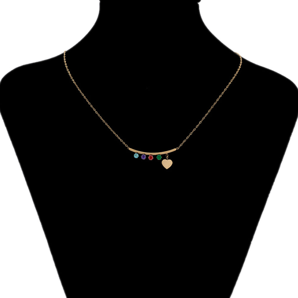 Naszyjnik pozłacany z czerwonym kryształem emporia® i zielonym kryształem emporia®