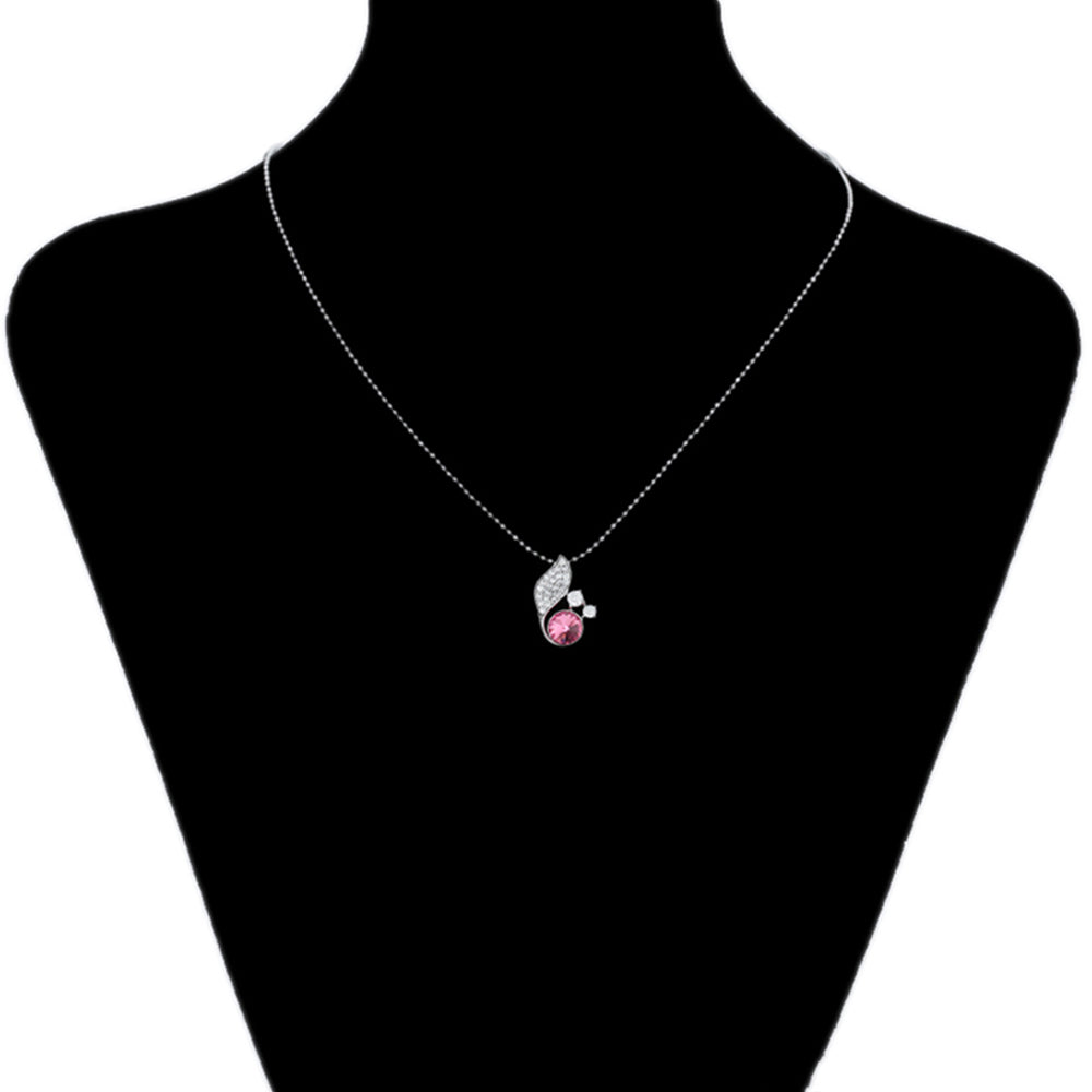 Naszyjnik pozłacany z różowym kryształem emporia®