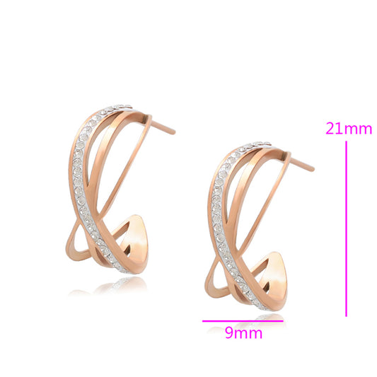 Kolczyki pozłacane z białym kryształem emporia®