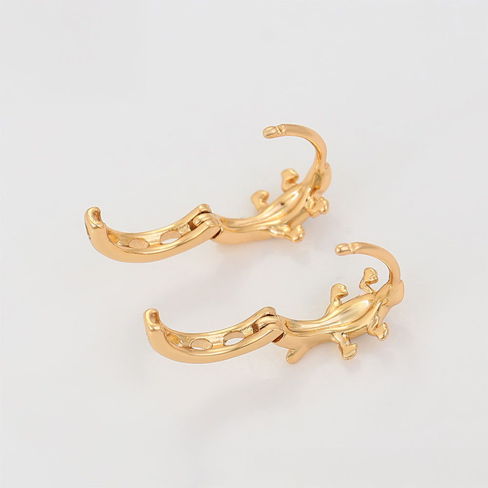 Kolczyki pozłacane z białym kryształem emporia®